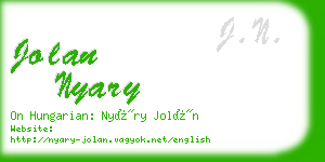 jolan nyary business card